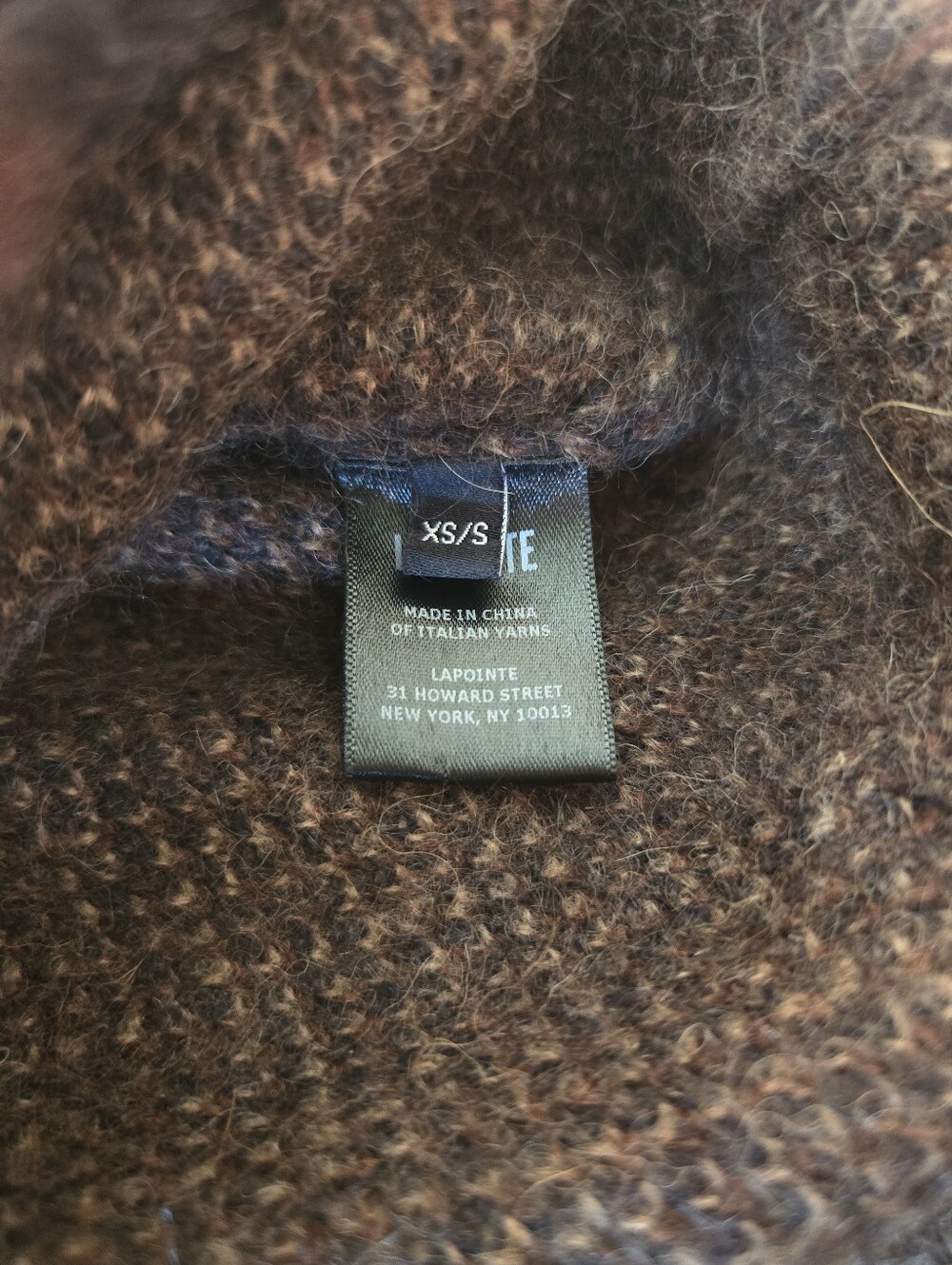 LAPOINTE Oversized Leopard Jacquard Crewneck Sweater XS / S Mohair Alpaca - Picture 7 of 11